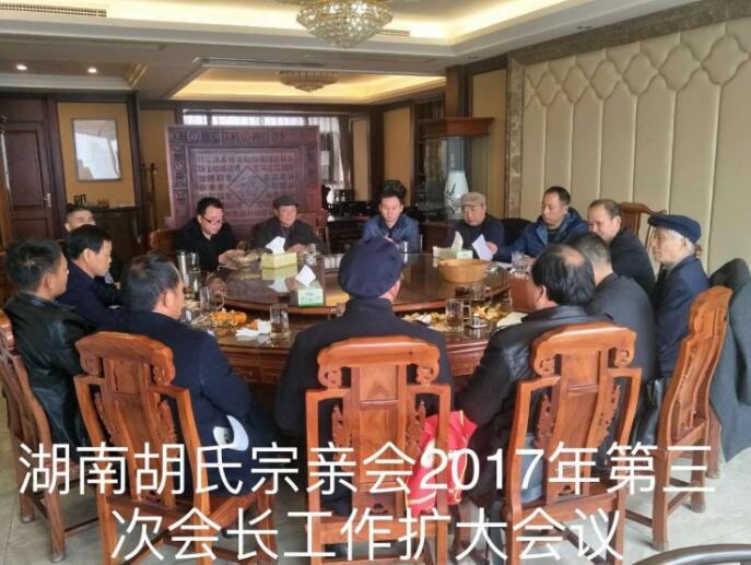  湖南省胡氏宗親聯誼會2017年年度工作會議紀要 
