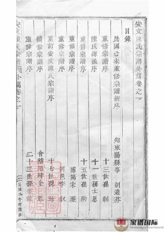 安文陳氏宗譜: 外篇二十二卷，內篇五十五卷，首一卷：[東陽]